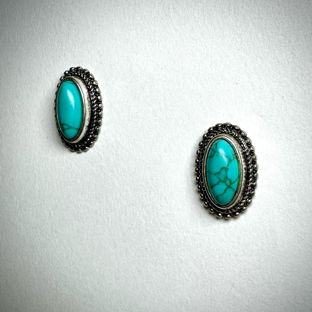 Faux Turquoise Post Earrings